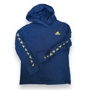 Adidas Youth Cotton Hoodie Long Sleeves Lightweight Navy Blue S 8